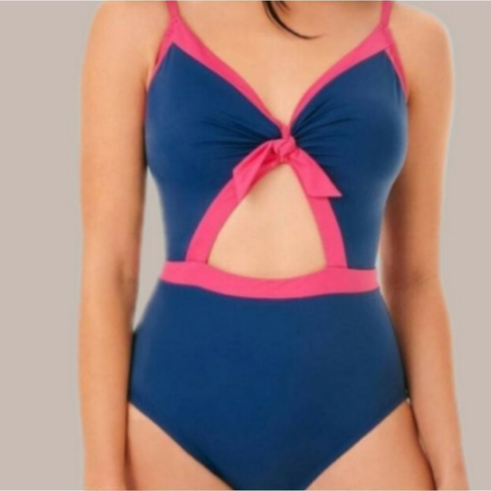 Sexy colorblock cutout one piece swimsuit miracle